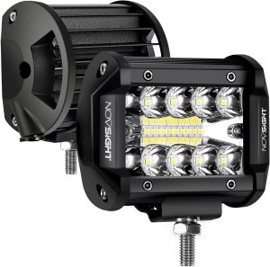 NOVSIGHT 4 Inch LED Pod Lights, Spot Flood Driving Light 120W 12800 Lumens Off Road Lights Combo
